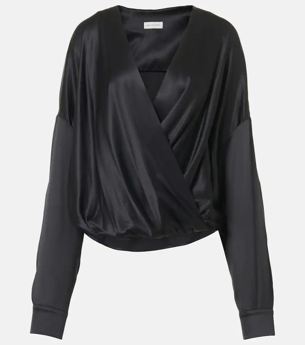  Dries Van Noten Dries Van Noten Silk-blend Satin Blouse 