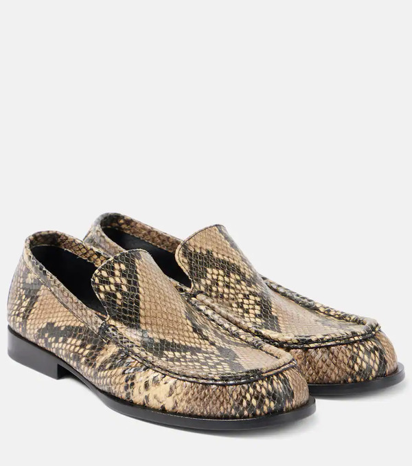  Dries Van Noten Dries Van Noten Snake-effect Leather Loafers 