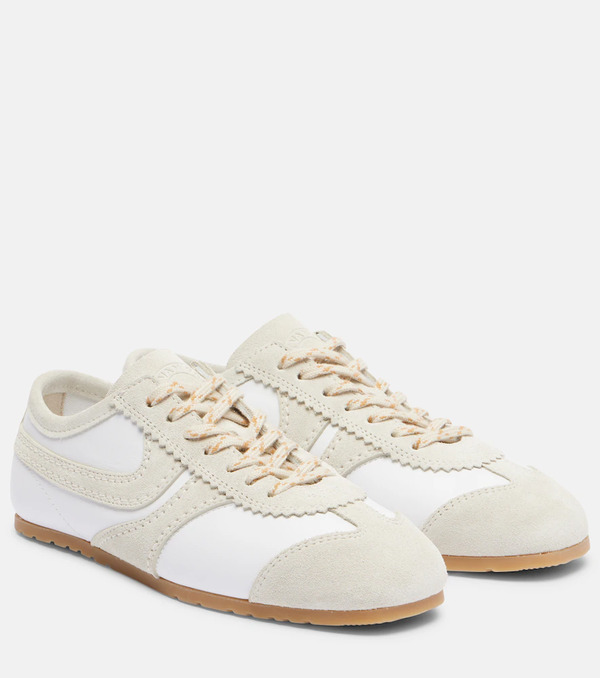  Dries Van Noten Dries Van Noten Suede-trimmed Leather Sneakers 