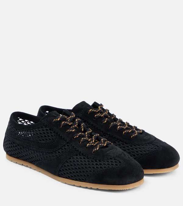  Dries Van Noten Dries Van Noten Suede-trimmed Mesh Sneakers 