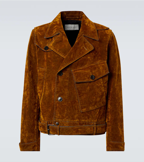  Dries Van Noten Dries Van Noten Vassel Belted Cotton Biker Jacket 