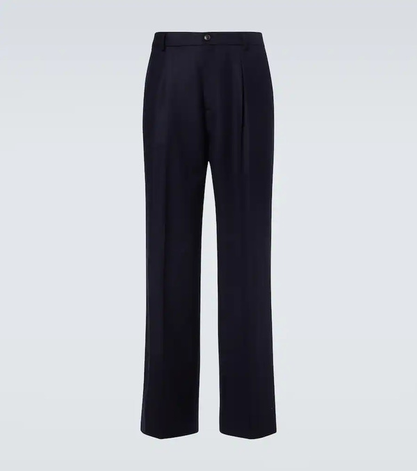  Dries Van Noten Dries Van Noten Wool Flannel Wide-leg Pants 