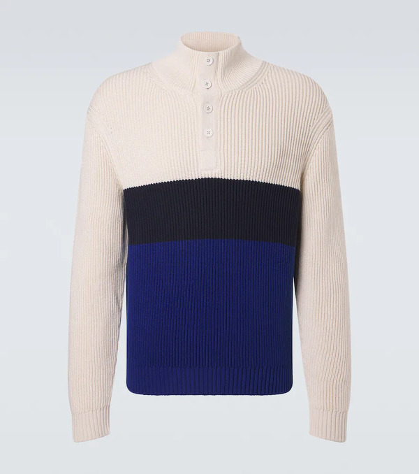  Dunhill Dunhill Colorblocked Cotton And Silk Sweater 