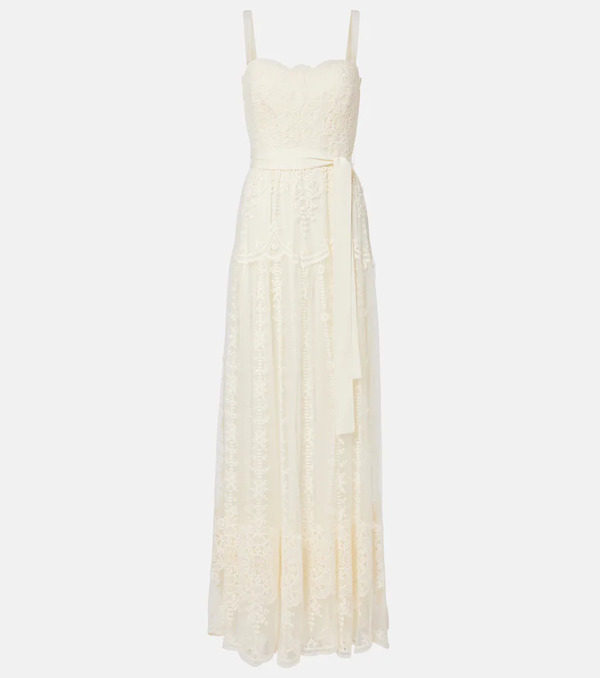  Elie Saab Elie Saab Embroidered Tulle Bustier Gown 