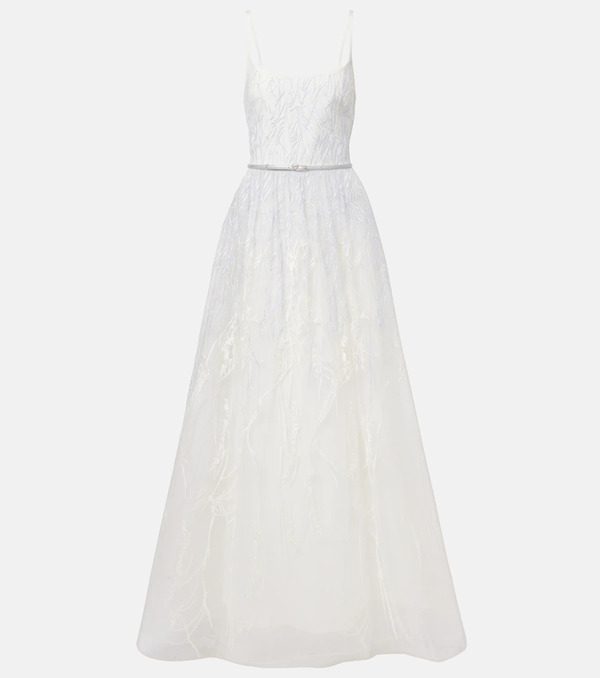 Elie Saab Elie Saab Embroidered Tulle Gown 