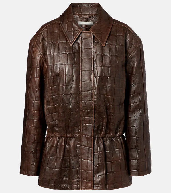  Emilia Wickstead Emilia Wickstead Norcutt Croc-effect Leather Jacket 