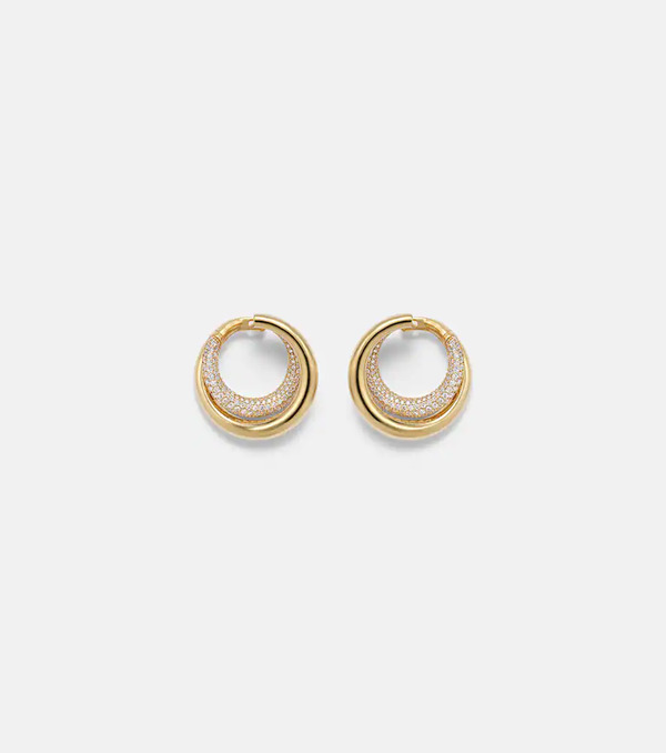  Engelbert Engelbert Infinity Loop Medium 18kt Gold Earrings With Diamonds 