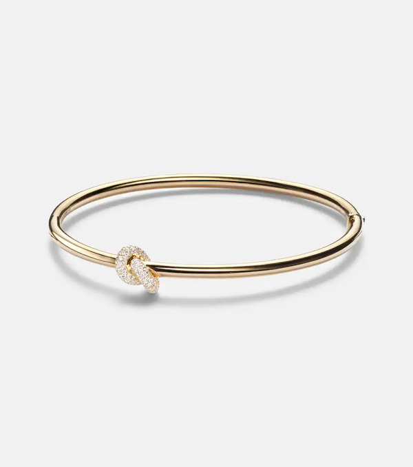  Engelbert Engelbert Legacy Knot 18kt Gold Bangle With Diamonds 