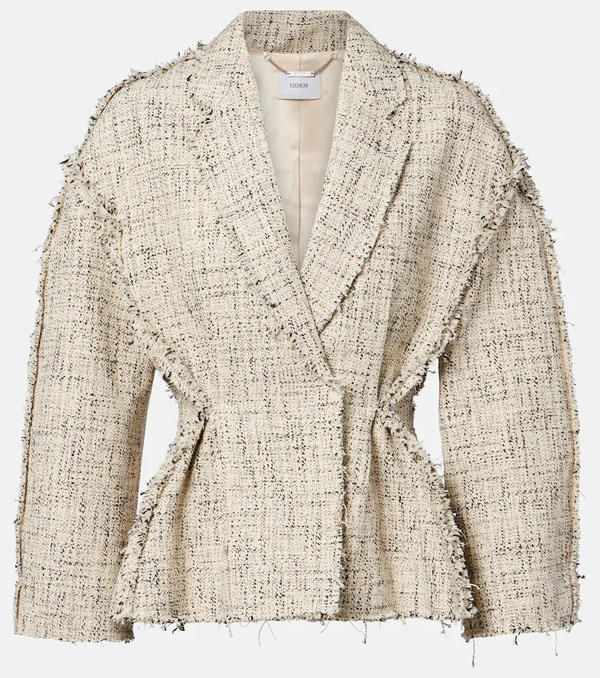  Erdem Erdem Cotton-blend Tweed Peplum Jacket 