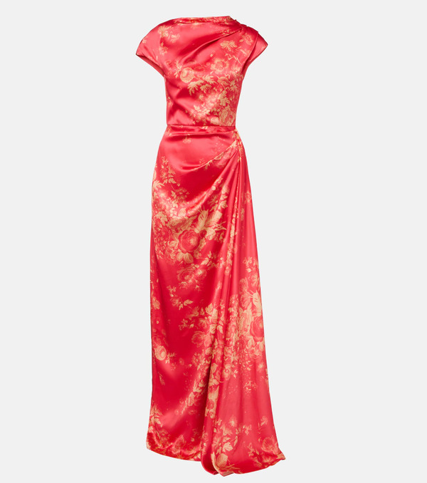  Erdem Erdem Draped Floral Duchess Satin Gown 