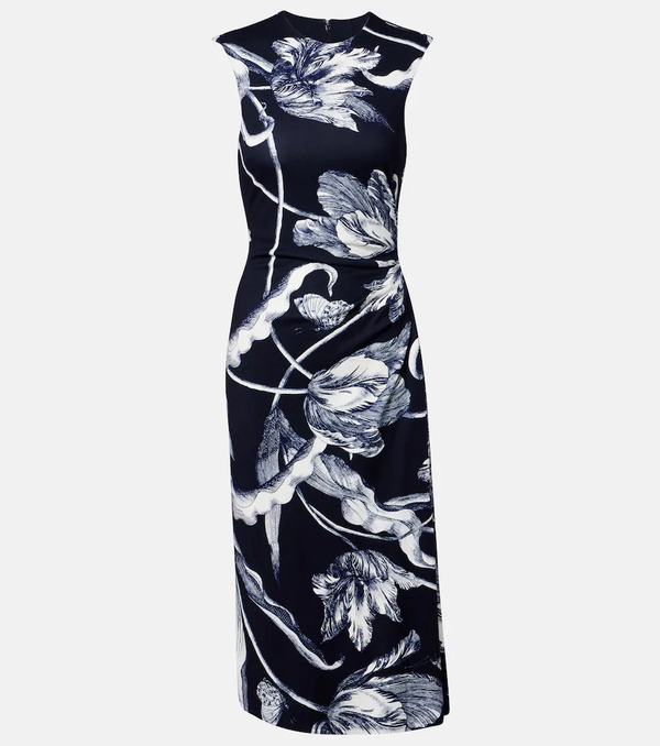  Erdem Erdem Draped Floral Jersey Midi Dress 
