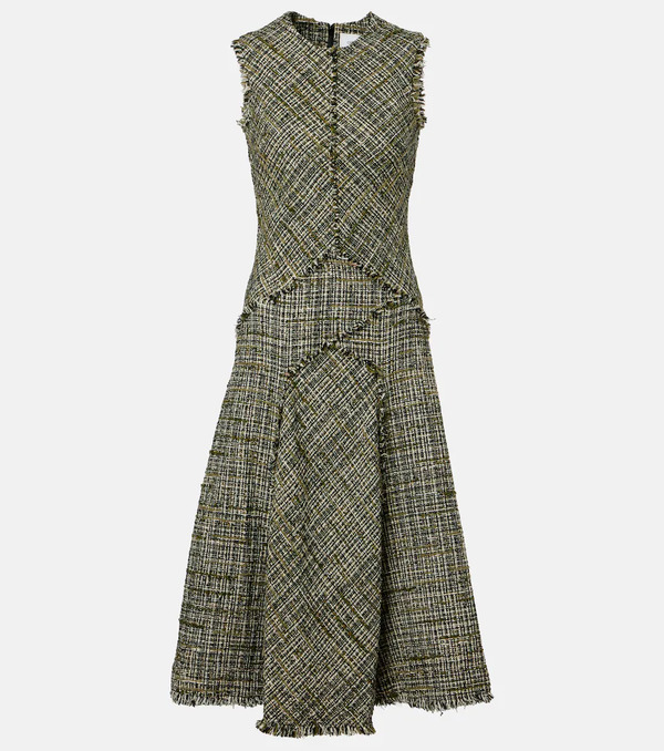  Erdem Erdem Draped Tweed Midi Dress 