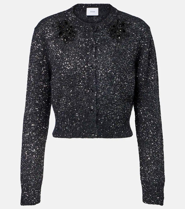  Erdem Erdem Embellished Cropped Alpaca-blend Cardigan 