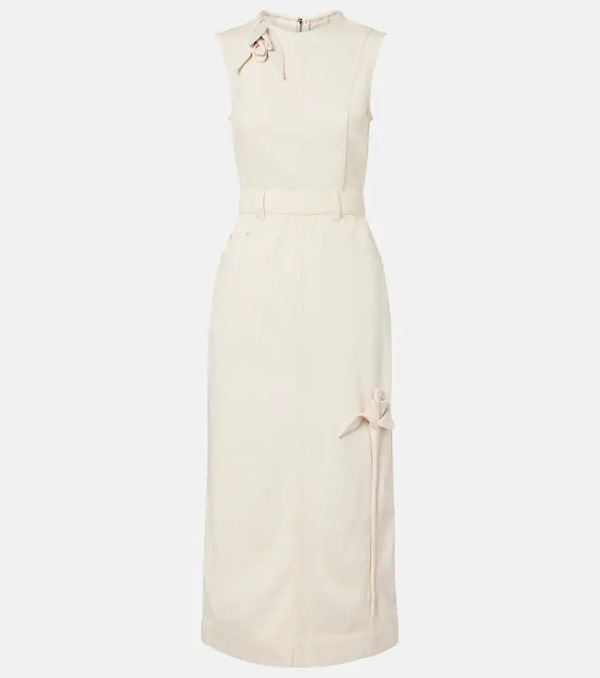  Erdem Erdem Floral-applique Denim Midi Dress 