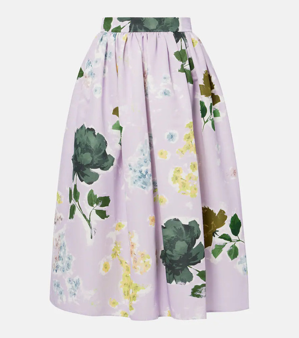  Erdem Erdem Floral Cotton-blend Midi Skirt 