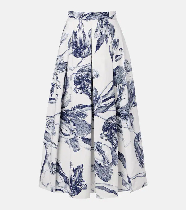  Erdem Erdem Floral Cotton Poplin Midi Skirt 