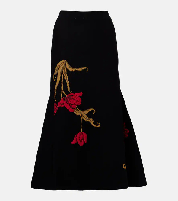  Erdem Erdem Floral Jacquard Midi Skirt 
