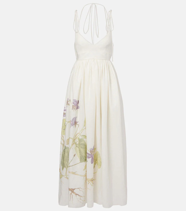  Erdem Erdem Floral Linen Maxi Dress 