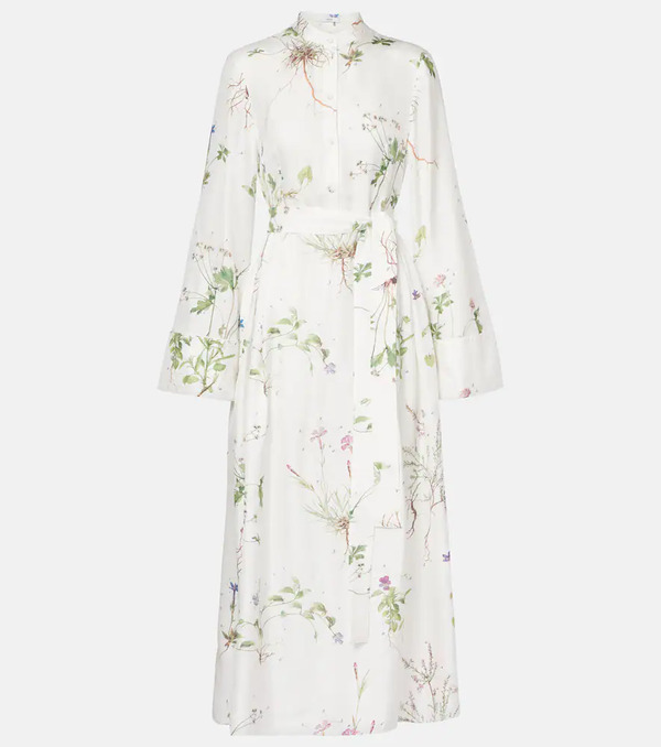  Erdem Erdem Floral Printed Silk Midi Dress 