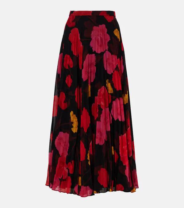 Erdem Erdem Pleated Floral Midi Skirt 