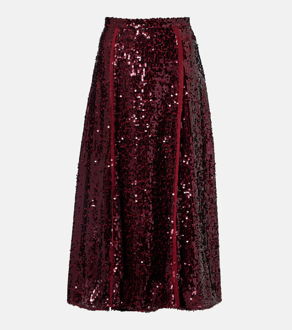  Erdem Erdem Sequined Georgette Midi Skirt 