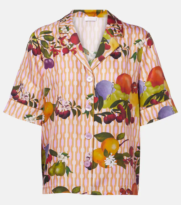  Eres Eres Cherry Printed Silk Twill Shirt 
