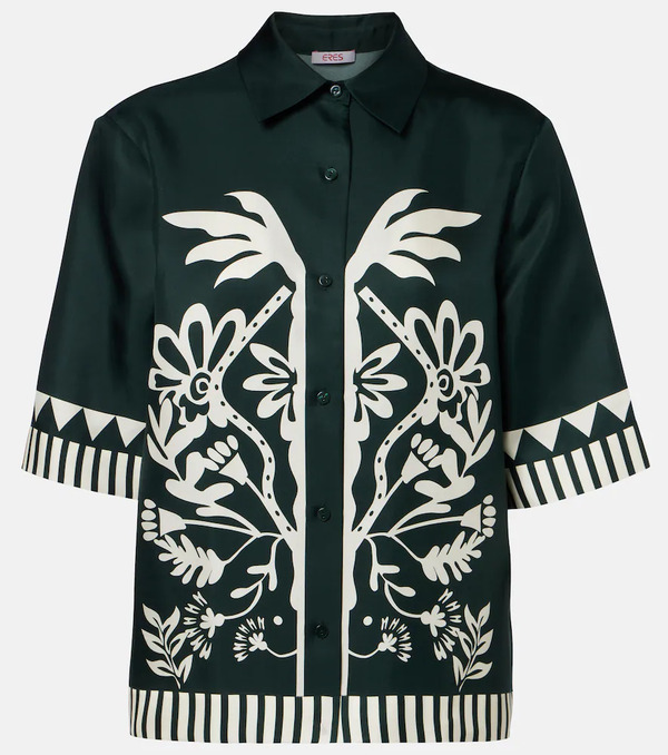  Eres Eres Emeraude Printed Silk Twill Shirt 