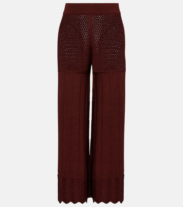  Eres Eres Recit Open-knit Cotton-blend Wide-leg Pants 