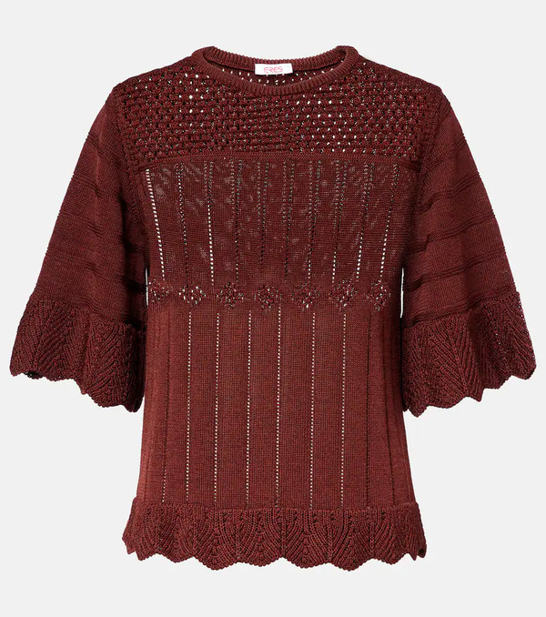  Eres Eres Reverie Open-knit Cotton-blend Top 
