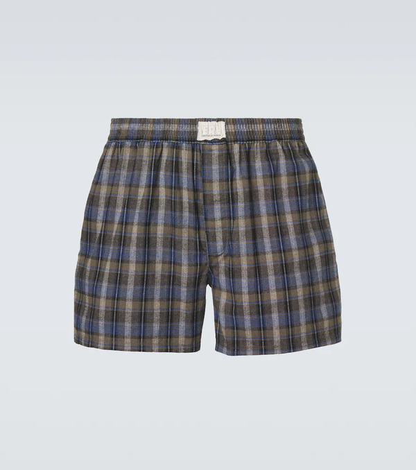  Erl Erl Checked Cotton-blend Boxers 