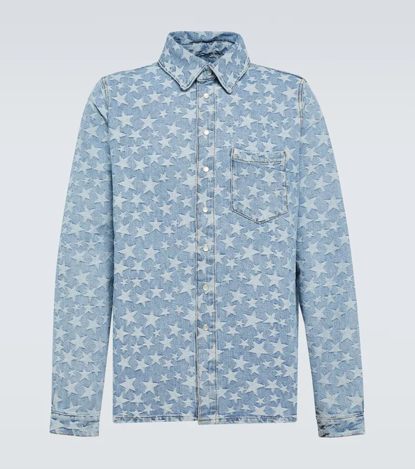  Erl Erl Jacquard Denim Overshirt 
