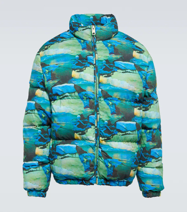  Erl Erl Quilted Printed Down Jacket 