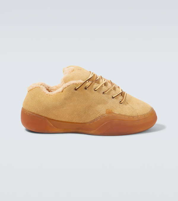  Erl Erl Sand Vamp Shearling-lined Suede Sneakers 