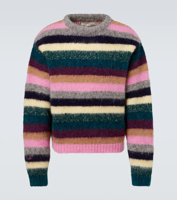  Erl Erl Striped Alpaca-blend Sweater 