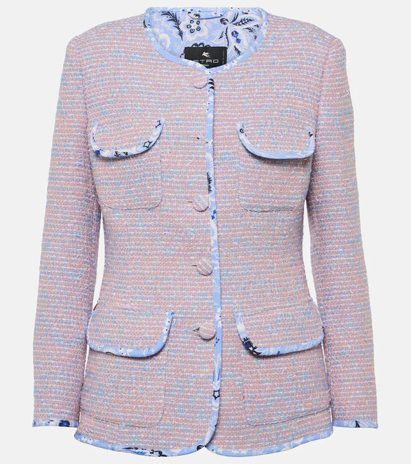  Etro Etro Checked Wool-blend Tweed Jacket 