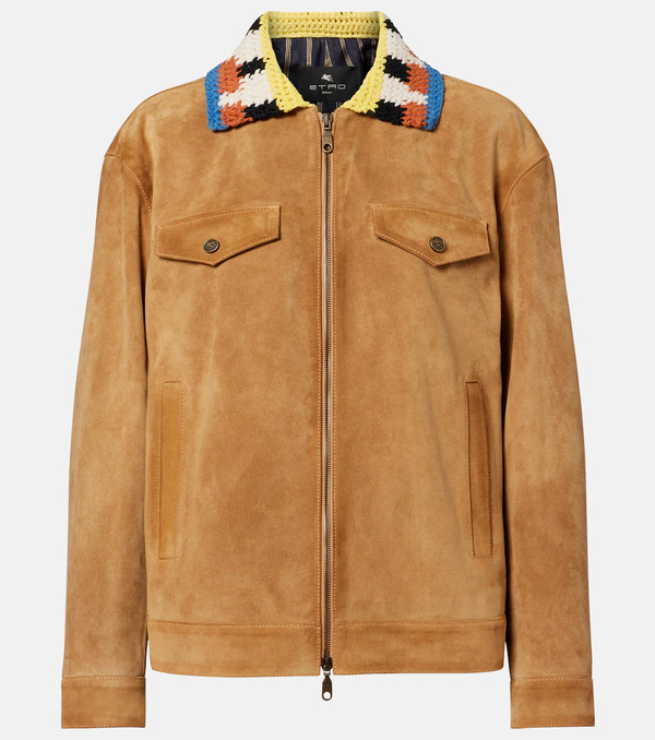  Etro Etro Crochet-trimmed Suede Jacket 