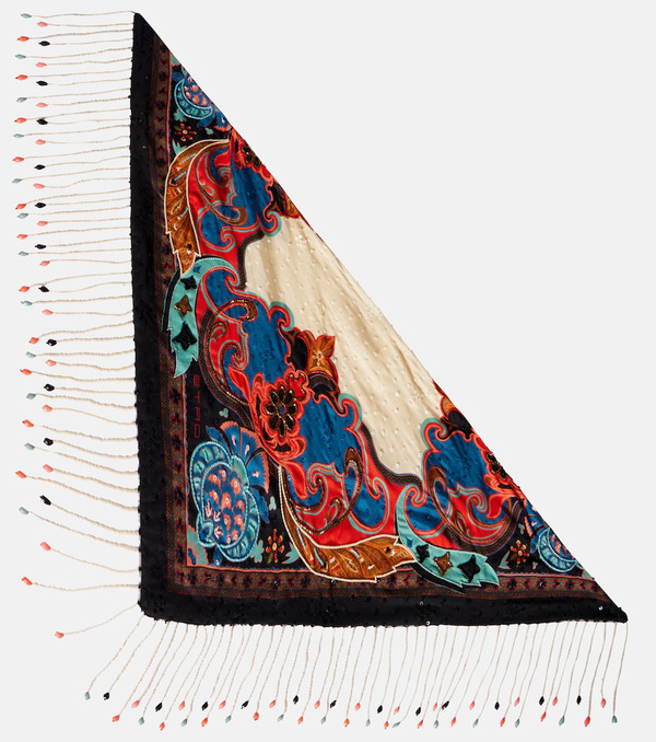  Etro Etro Embellished Printed Silk Scarf 