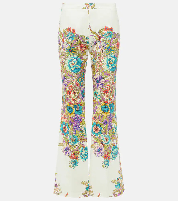  Etro Etro Floral Cotton-blend Flared Pants 