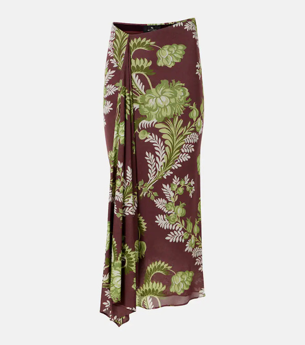  Etro Etro Floral Draped Midi Skirt 