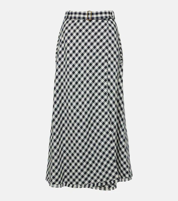  Etro Etro Gingham Jacquard Midi Skirt 