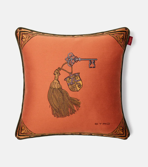  Etro Etro Herald Embroidered Cotton-blend Cushion 