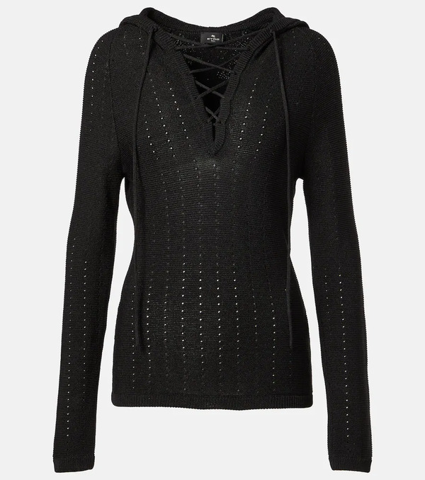  Etro Etro Hooded Silk-blend Sweater 