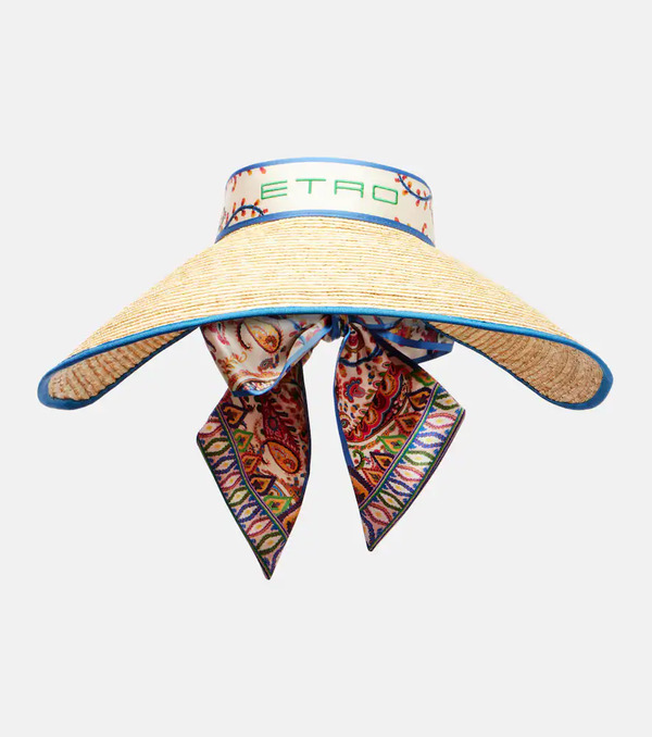  Etro Etro Logo Straw Visor 