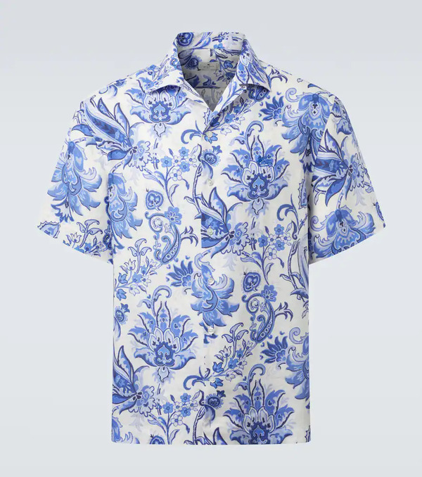  Etro Etro Paisley Linen Bowling Shirt 