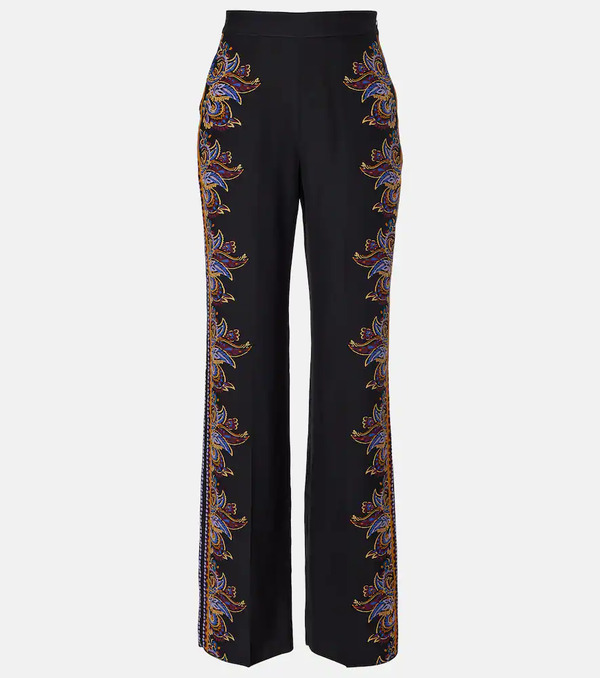  Etro Etro Paisley Silk Wide-leg Pants 