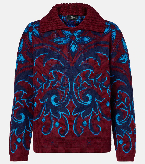  Etro Etro Paisley Wool Jacquard Polo Sweater 