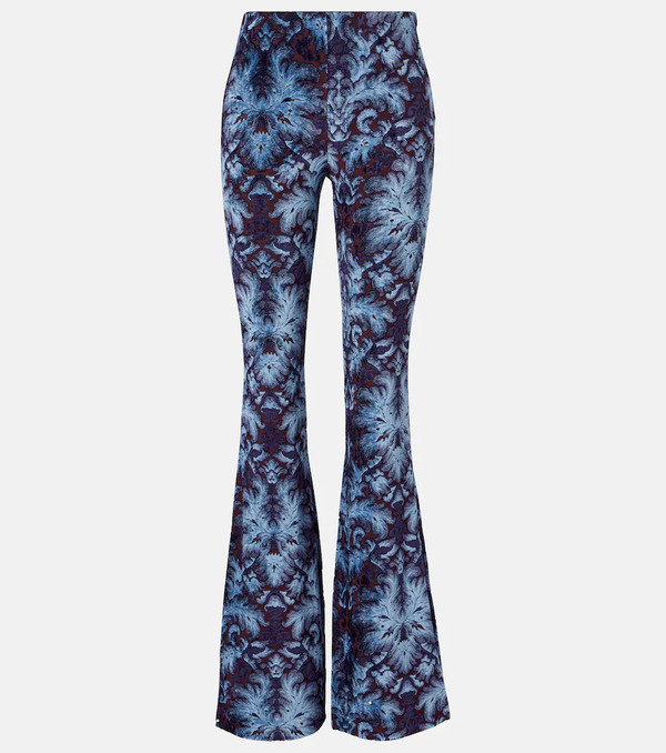  Etro Etro Printed Crepe High-rise Flared Pants 