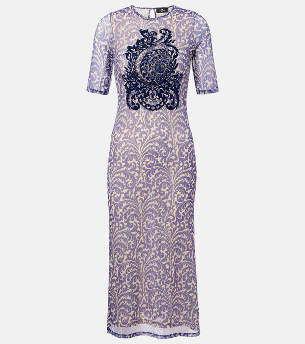  Etro Etro Printed Mesh Midi Dress 