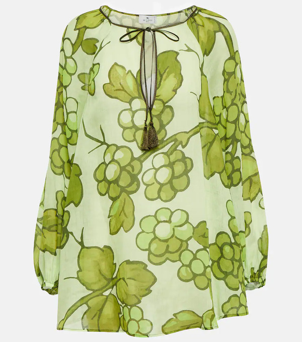  Etro Etro Printed Ramie Tunic 