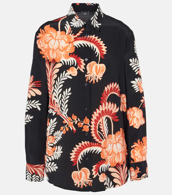  Etro Etro Printed Silk Crepe De Chine Blouse 
